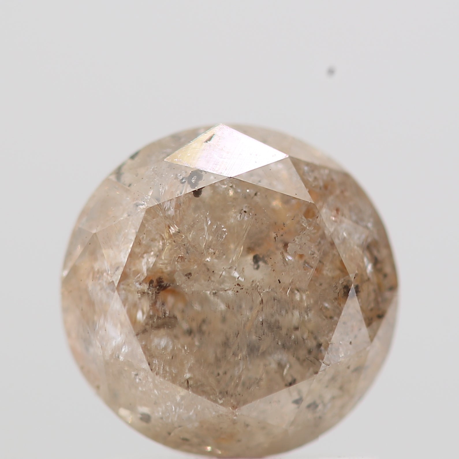 1.24 Carat Peach Brown Round Shape Brilliant Cut Natural Loose Diamond